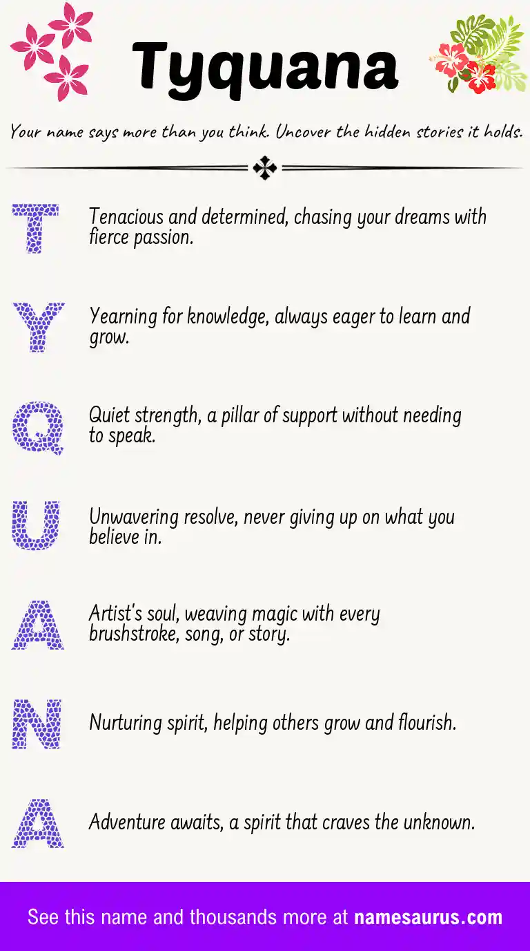 Acrostic poem about Tyquana.