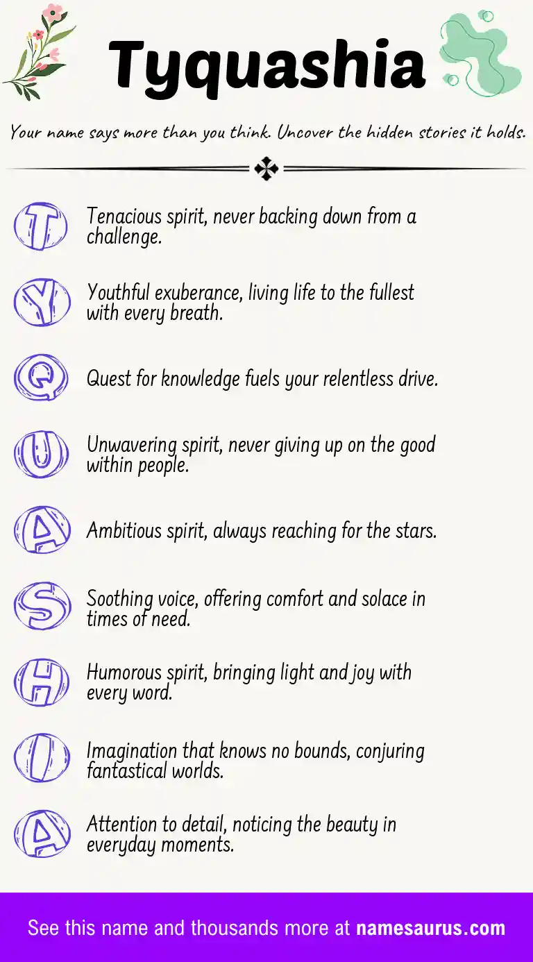 Acrostic poem about Tyquashia.