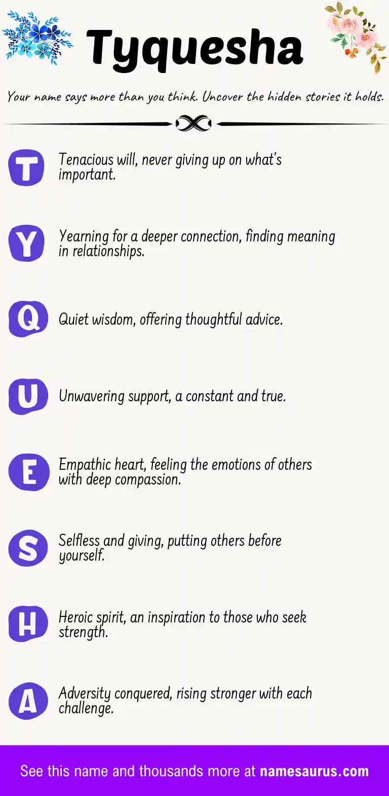 Acrostic poem about Tyquesha.