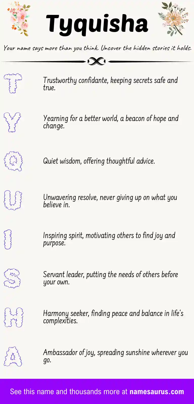 Acrostic poem about Tyquisha.