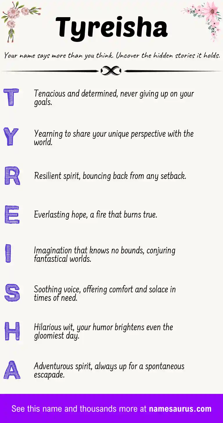 Acrostic poem about Tyreisha.