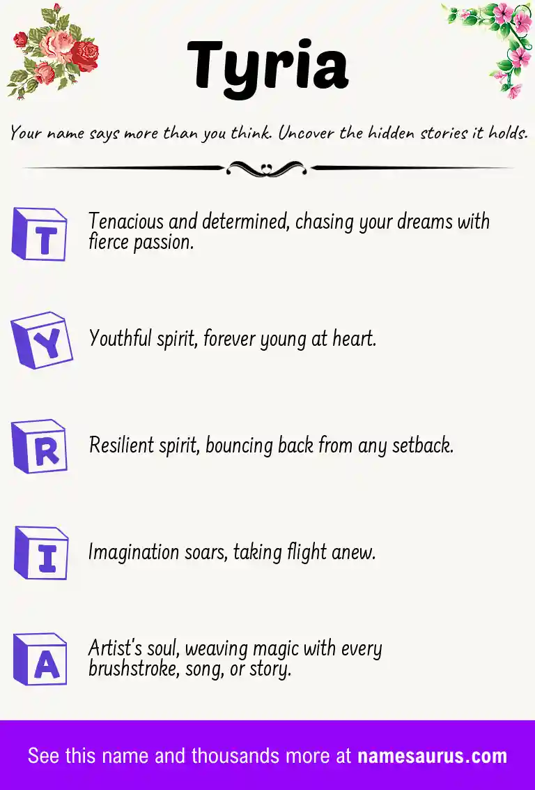 Acrostic poem about Tyria.