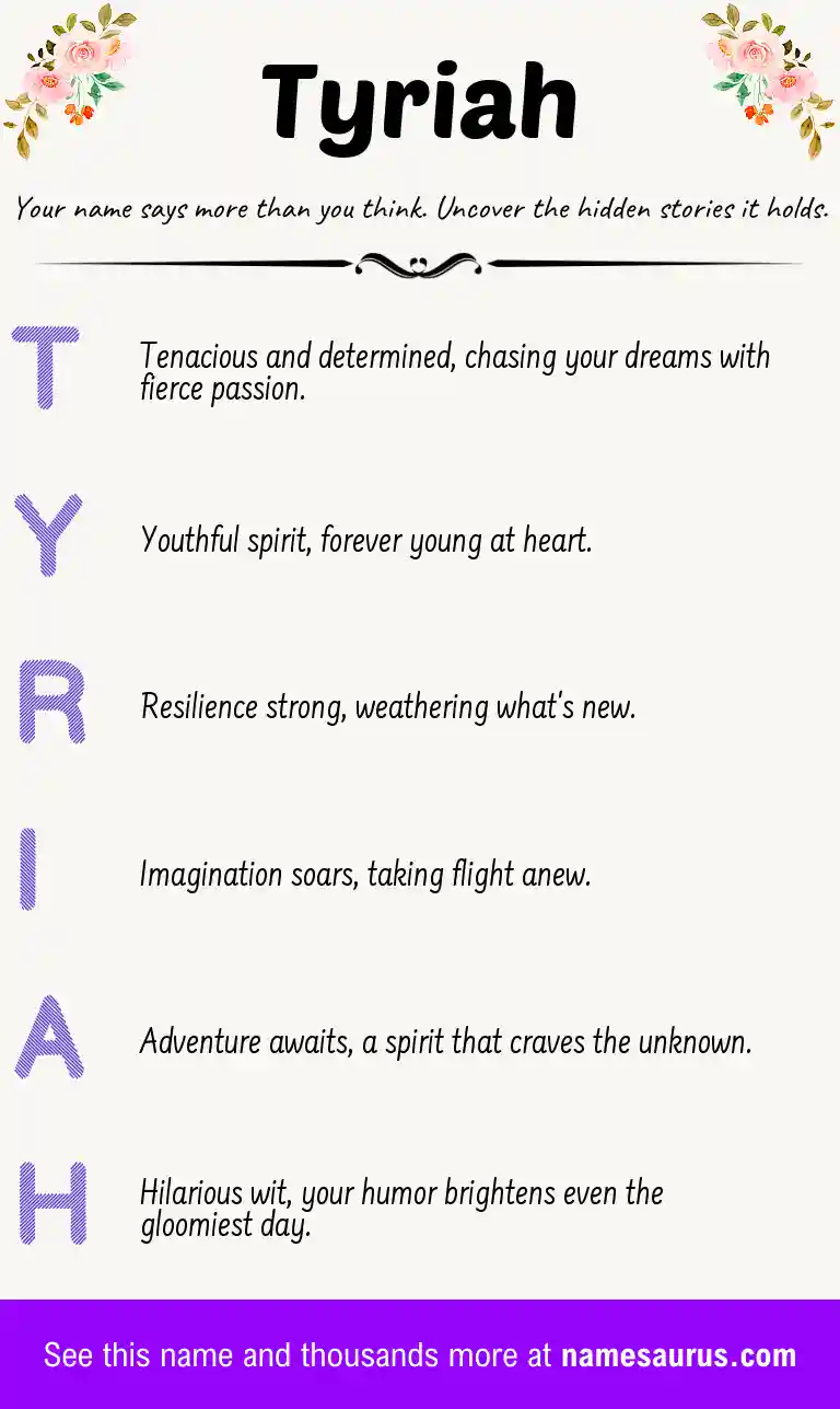 Acrostic poem about Tyriah.