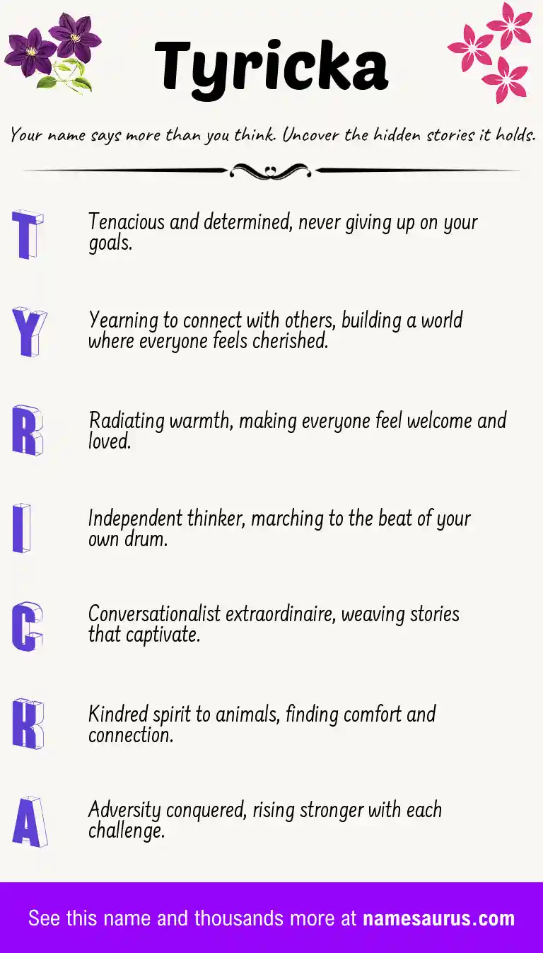 Acrostic poem about Tyricka.