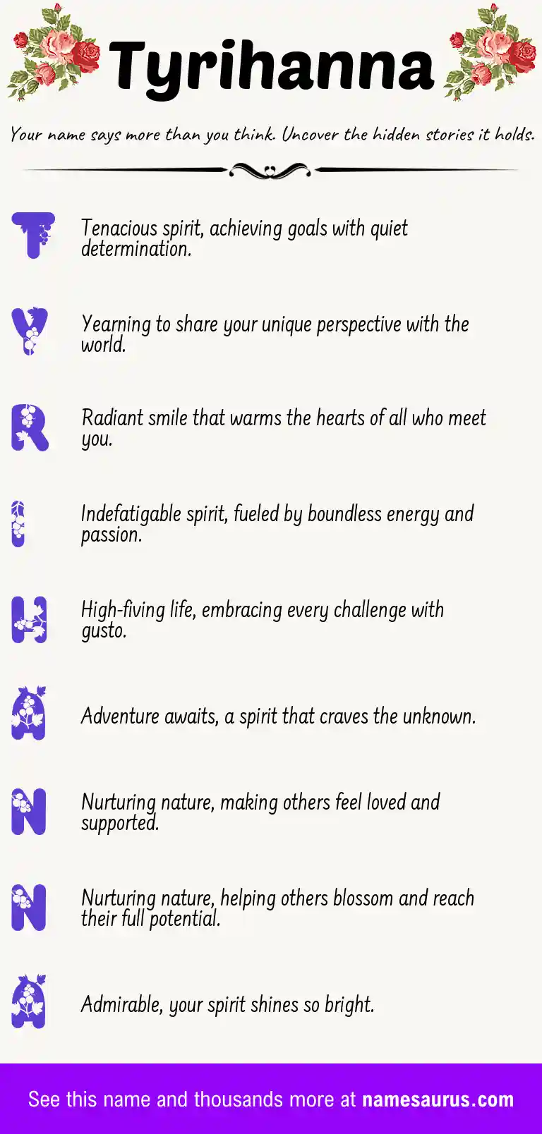 Acrostic poem about Tyrihanna.