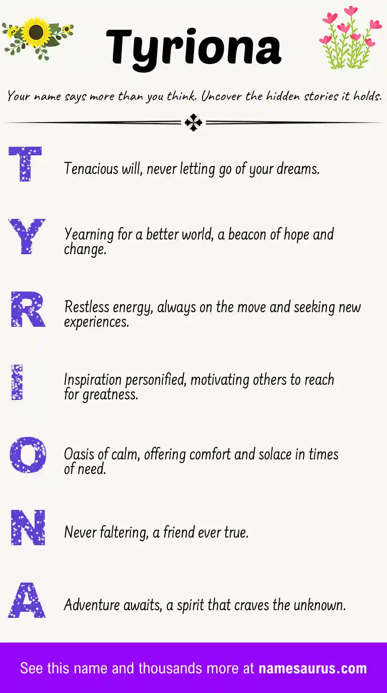 Acrostic poem about Tyriona.