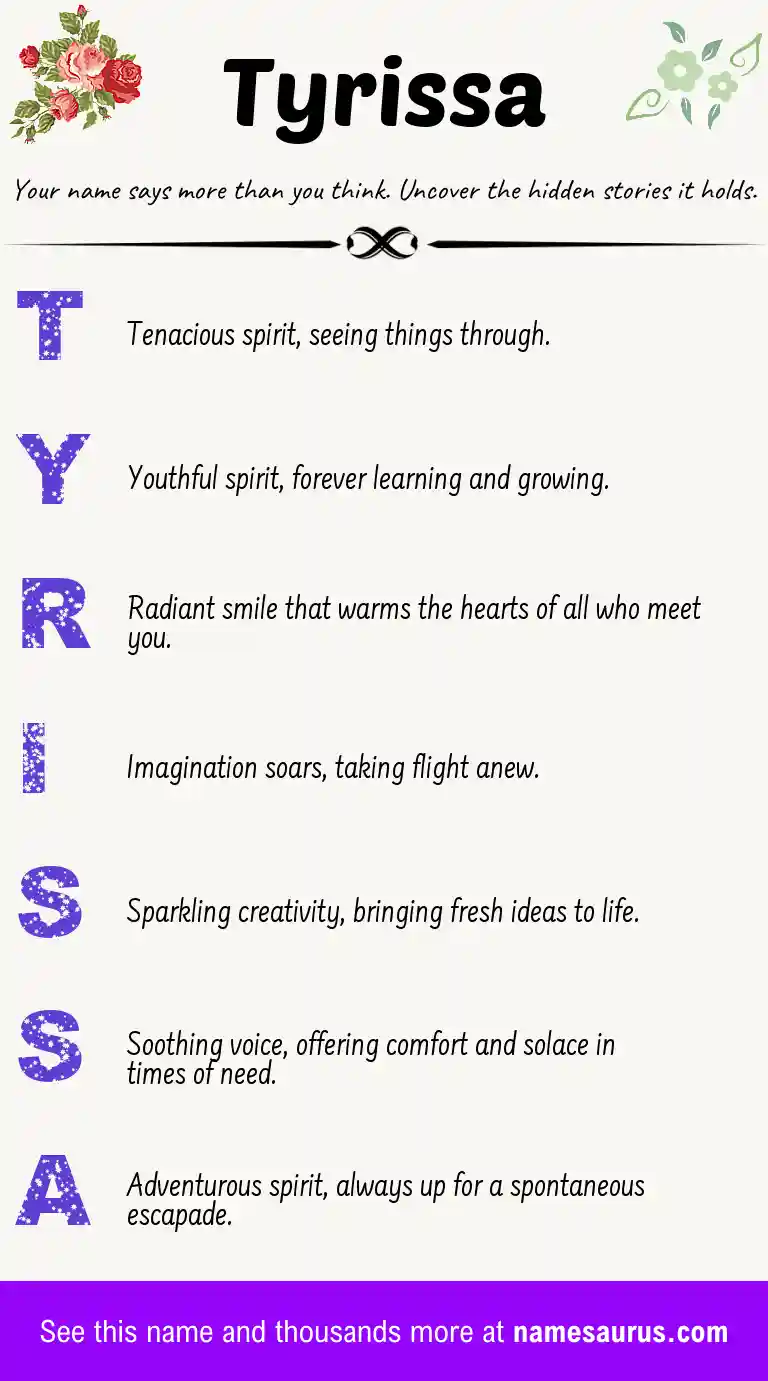 Acrostic poem about Tyrissa.