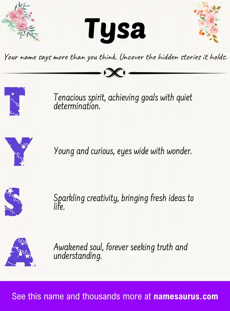 Acrostic poem about Tysa.