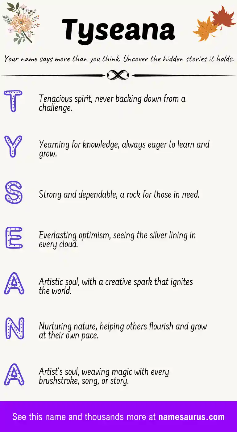 Acrostic poem about Tyseana.