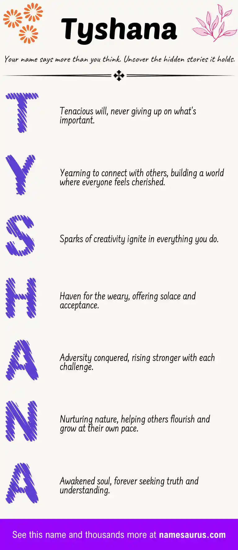 Acrostic poem about Tyshana.
