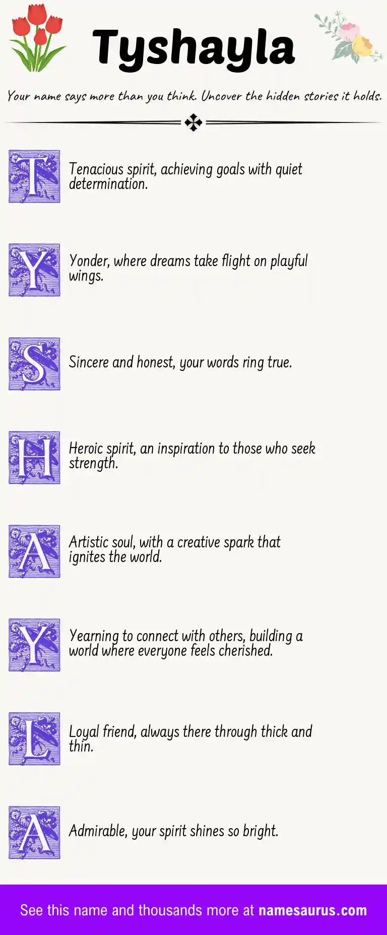 Acrostic poem about Tyshayla.