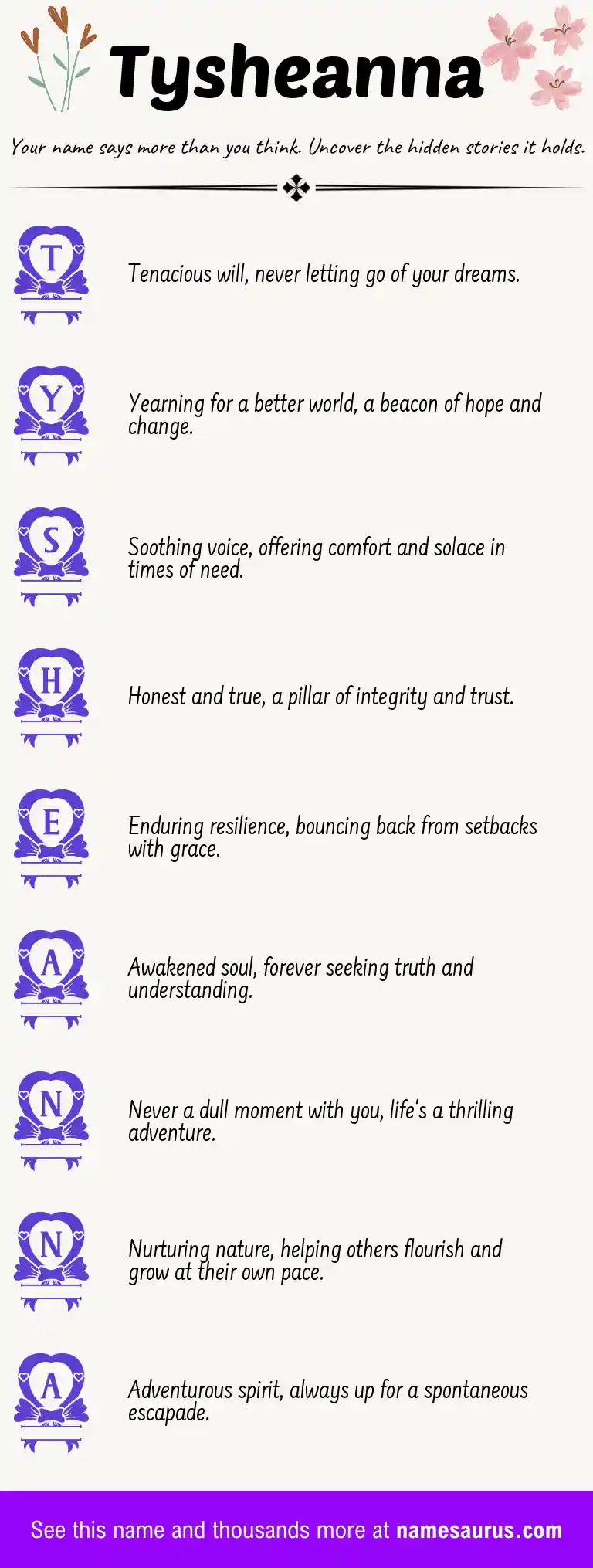 Acrostic poem about Tysheanna.