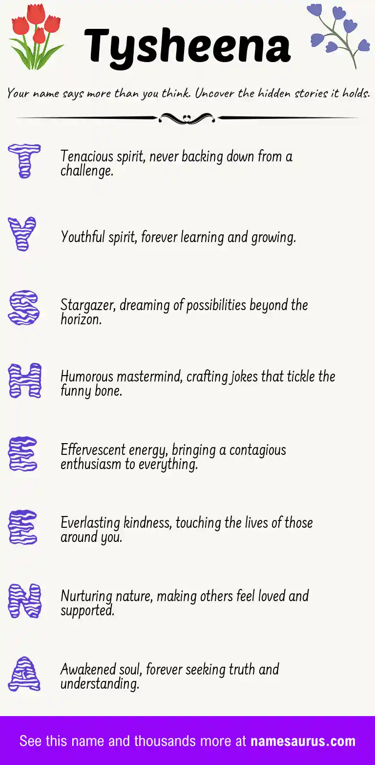 Acrostic poem about Tysheena.