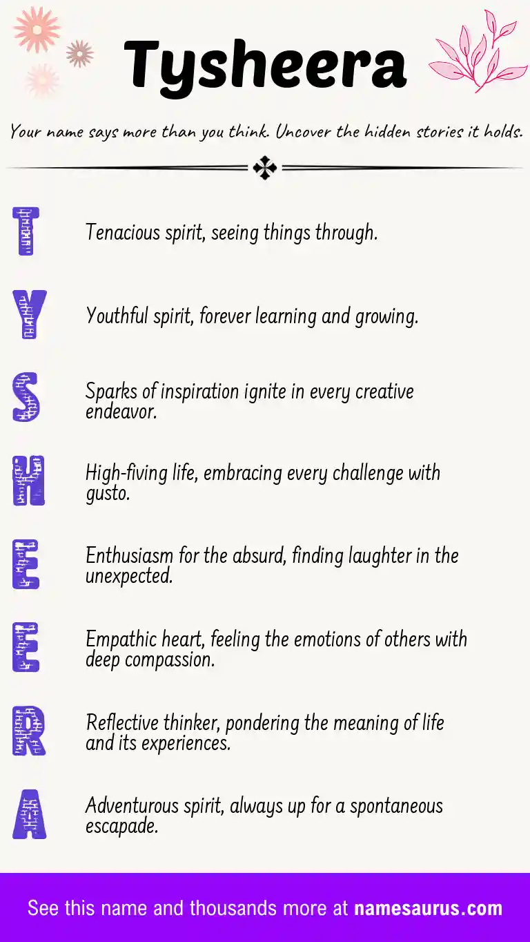 Acrostic poem about Tysheera.