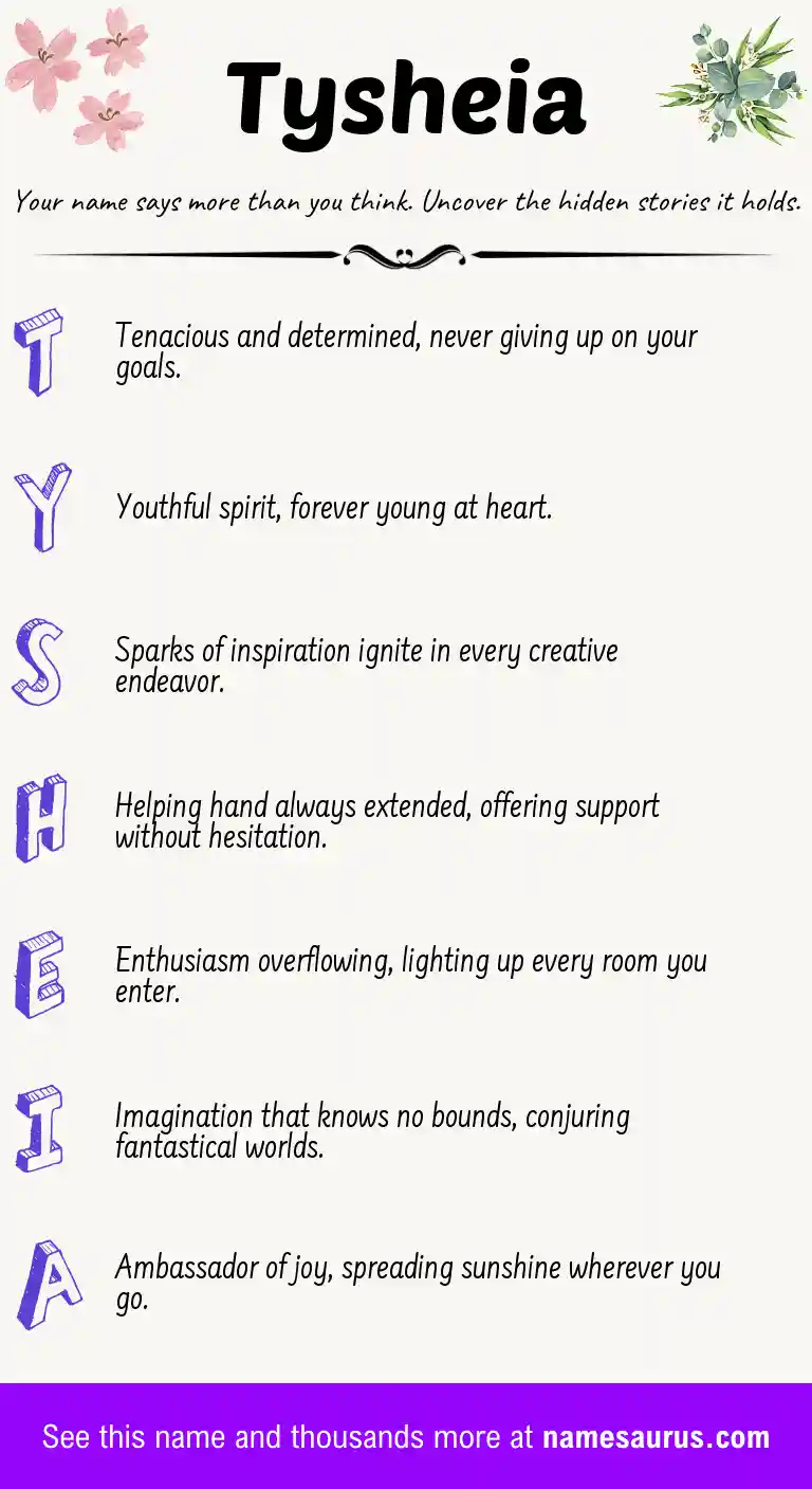 Acrostic poem about Tysheia.