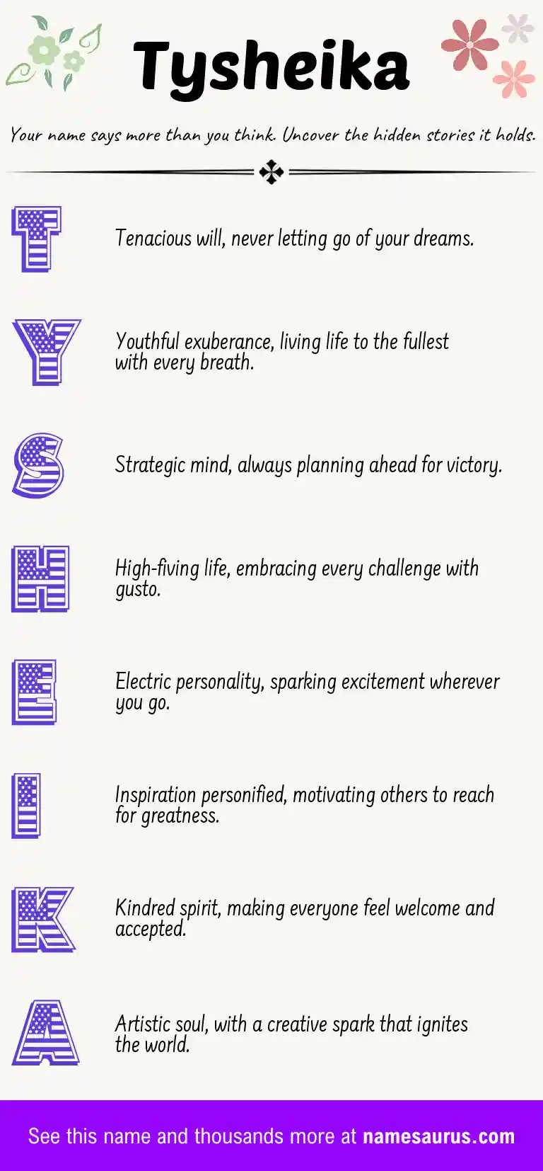 Acrostic poem about Tysheika.
