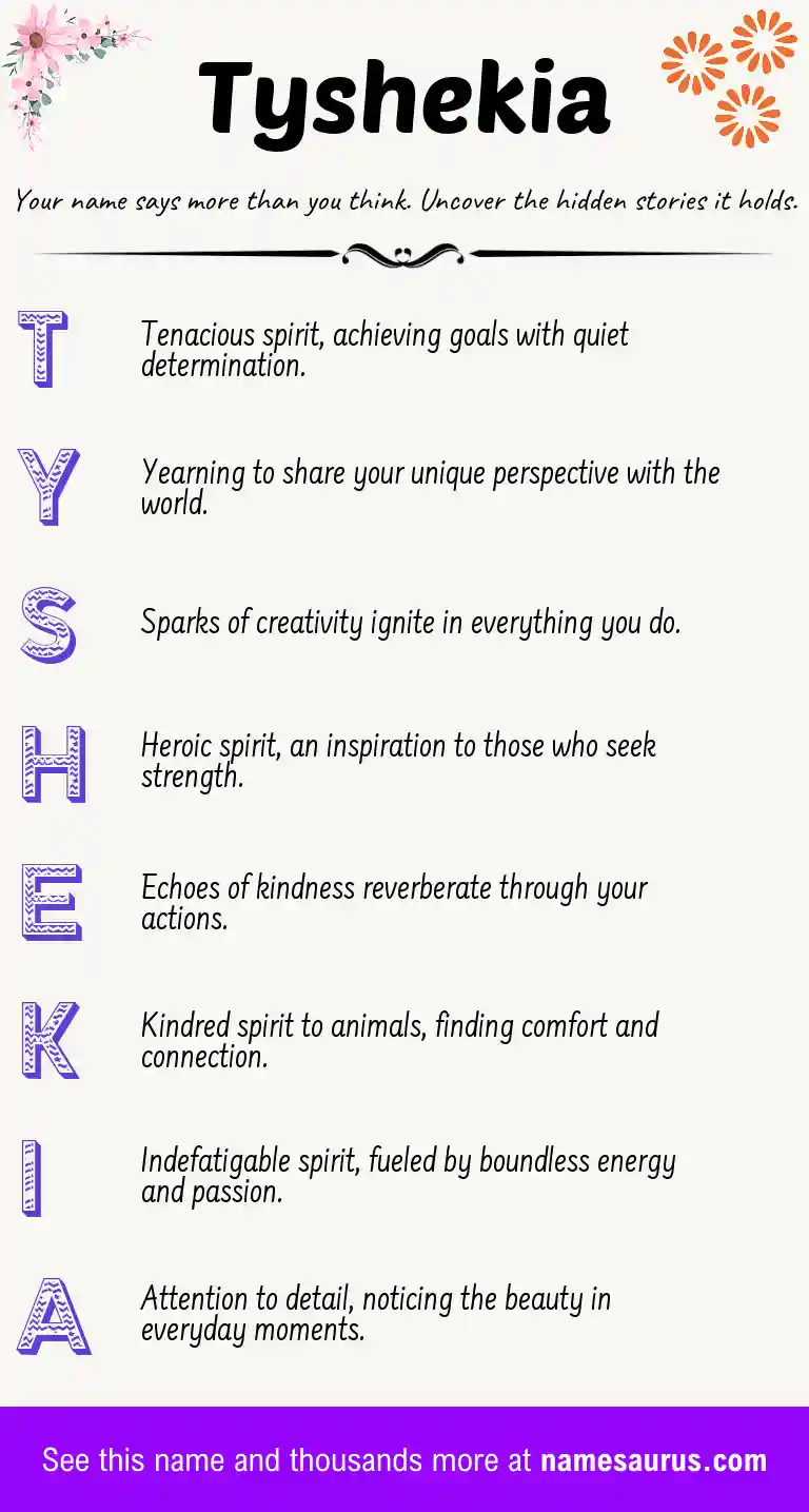 Acrostic poem about Tyshekia.