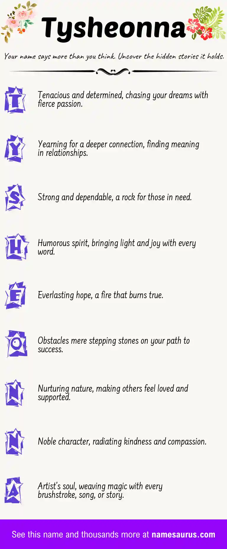 Acrostic poem about Tysheonna.