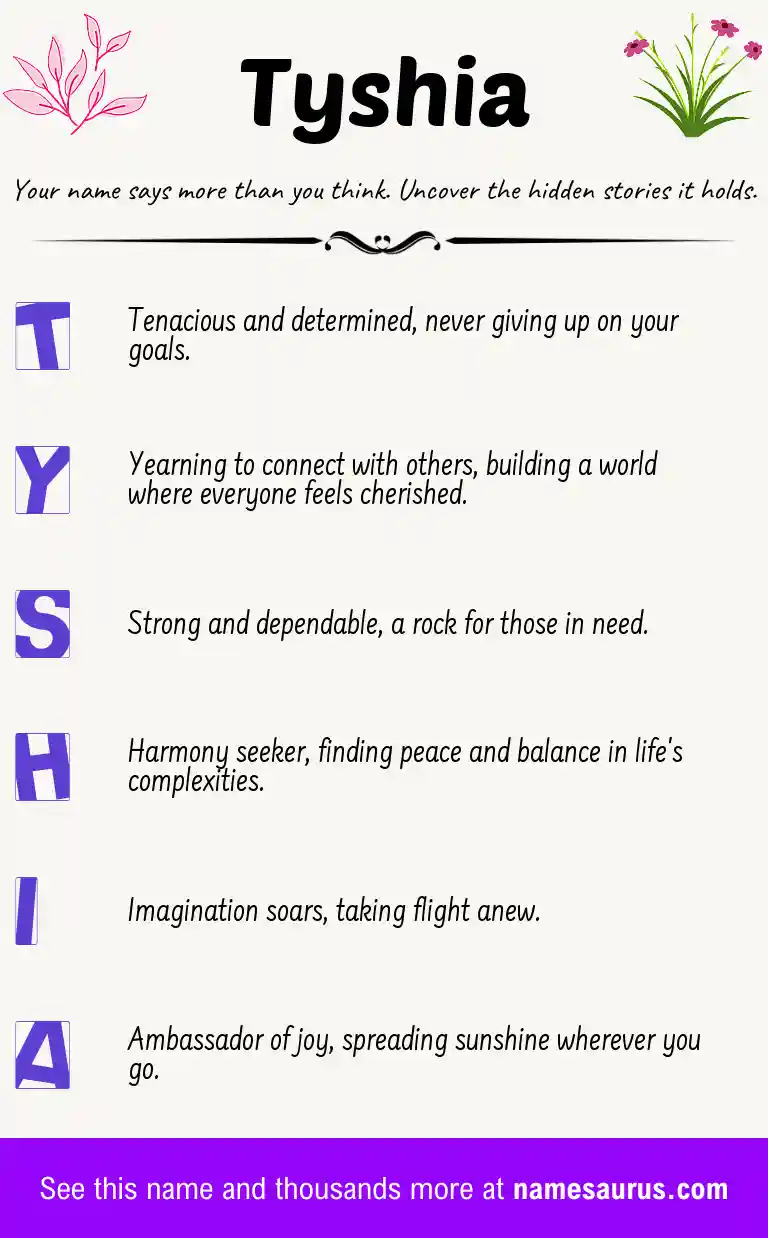 Acrostic poem about Tyshia.