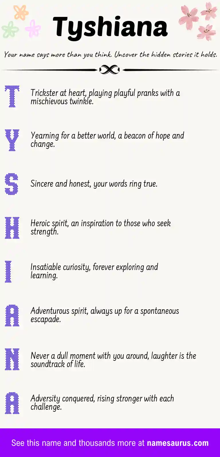 Acrostic poem about Tyshiana.