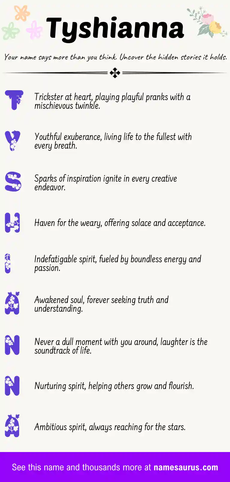 Acrostic poem about Tyshianna.