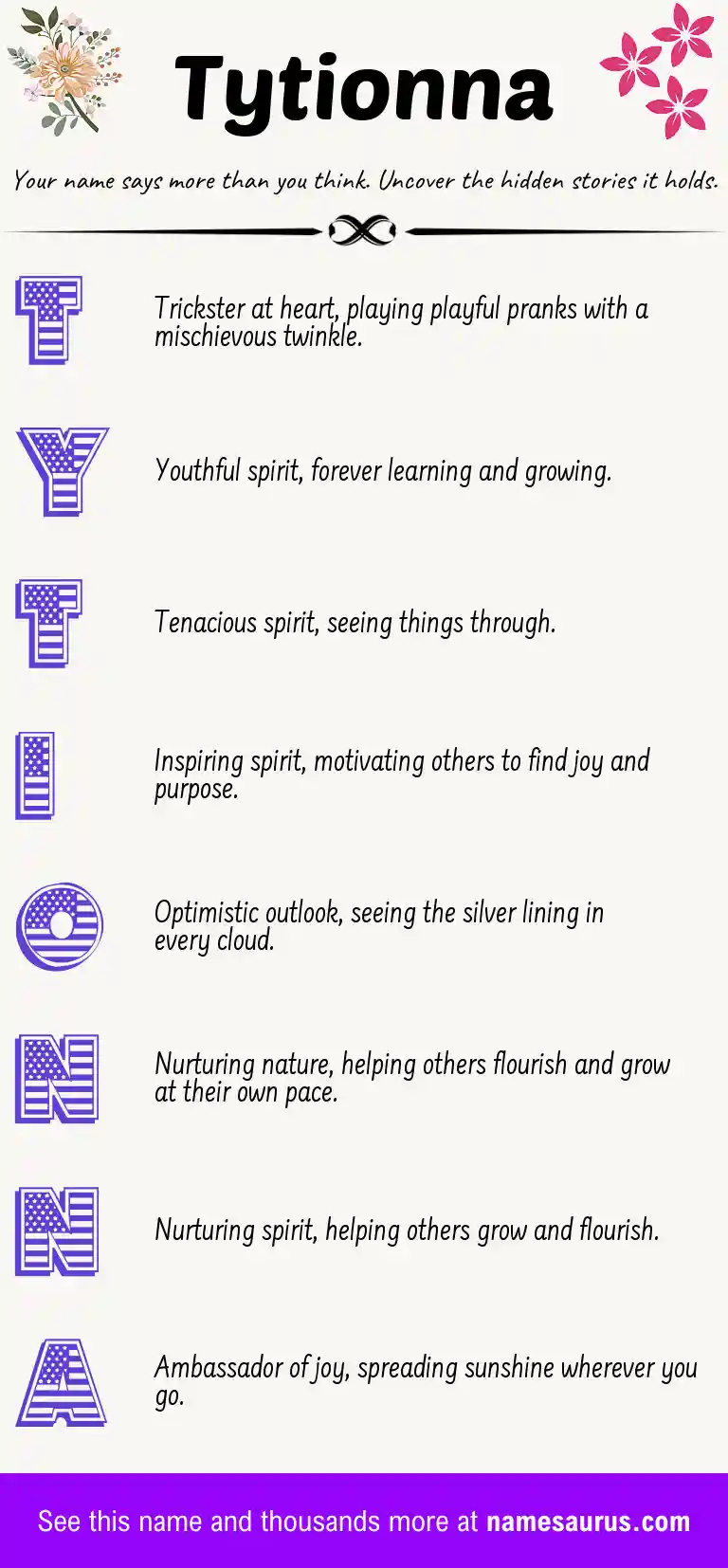 Acrostic poem about Tytionna.