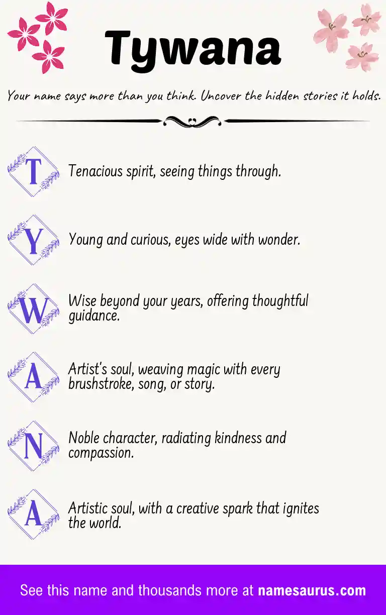 Acrostic poem about Tywana.