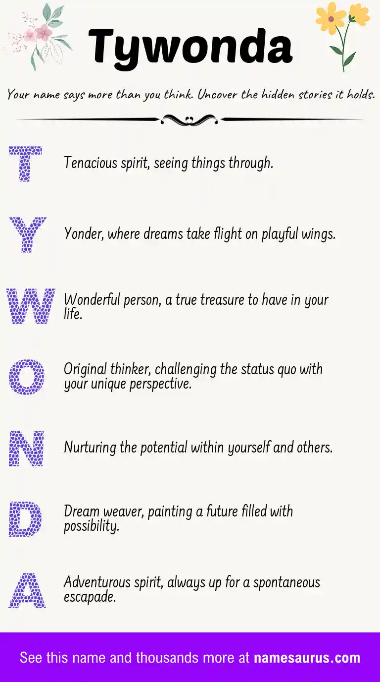 Acrostic poem about Tywonda.