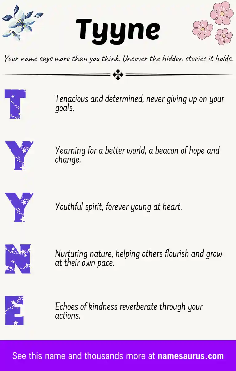 Acrostic poem about Tyyne.