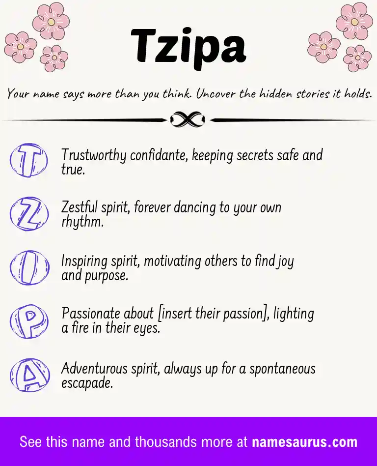 Acrostic poem about Tzipa.