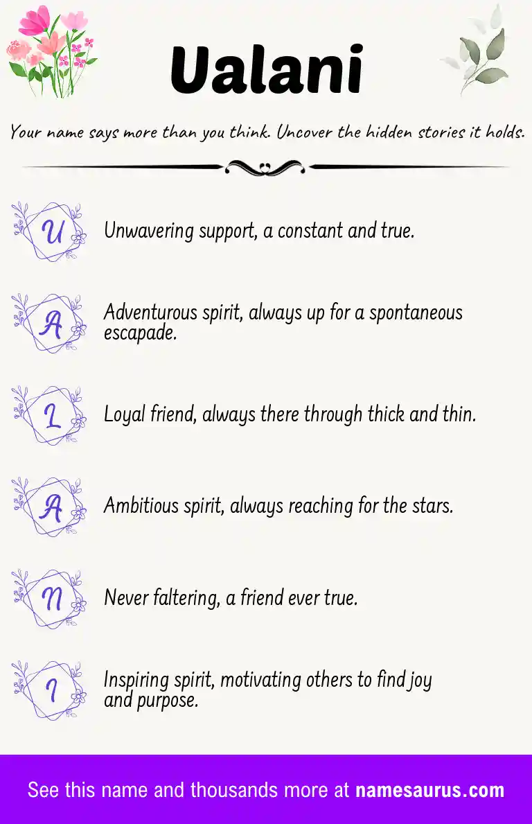 Acrostic poem about Ualani.