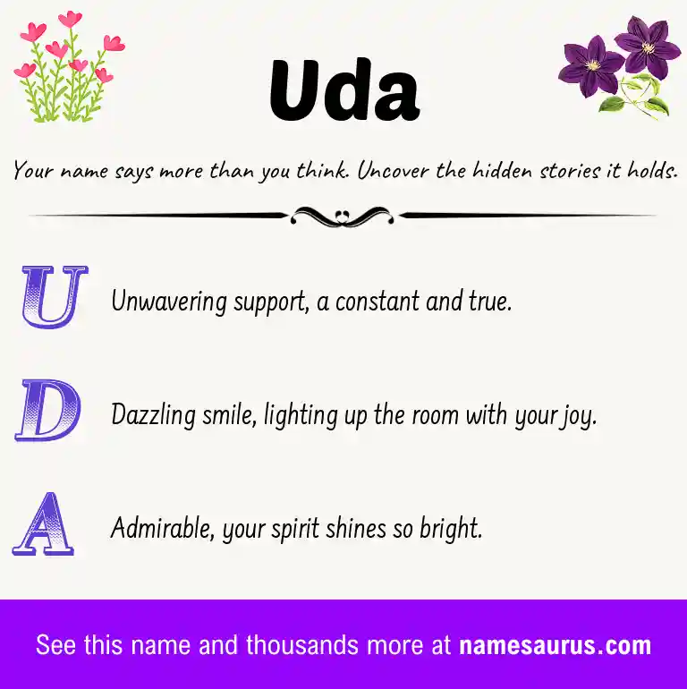 Acrostic poem about Uda.