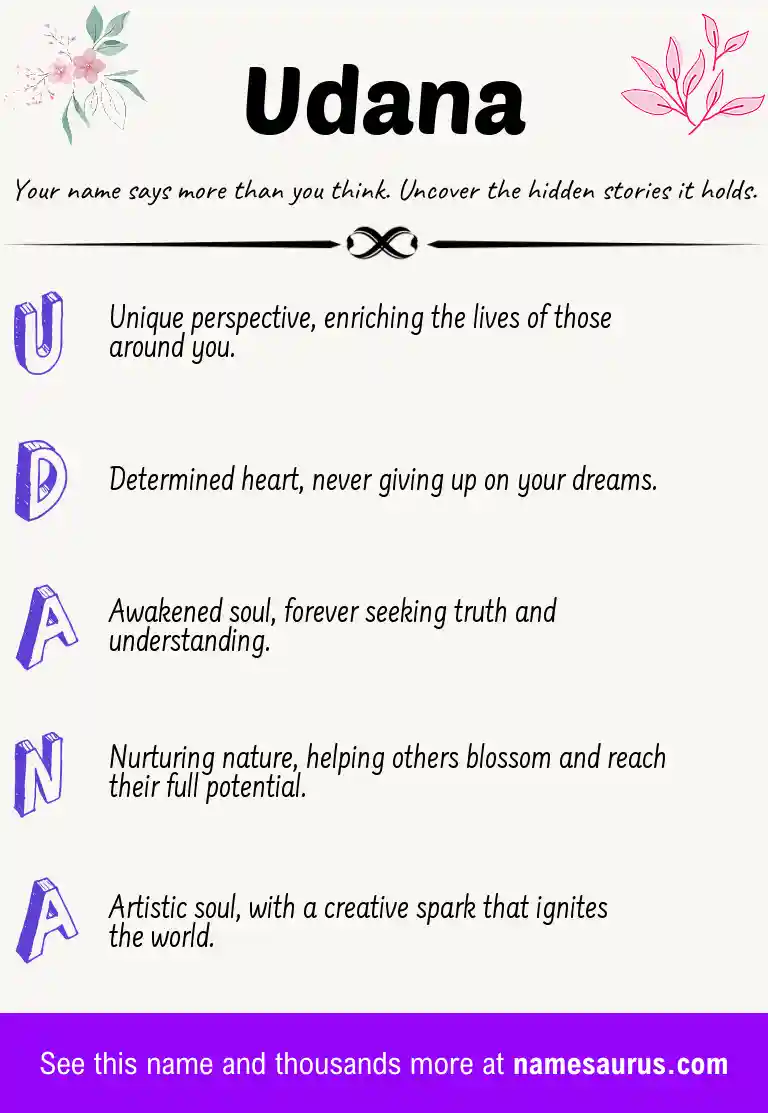 Acrostic poem about Udana.
