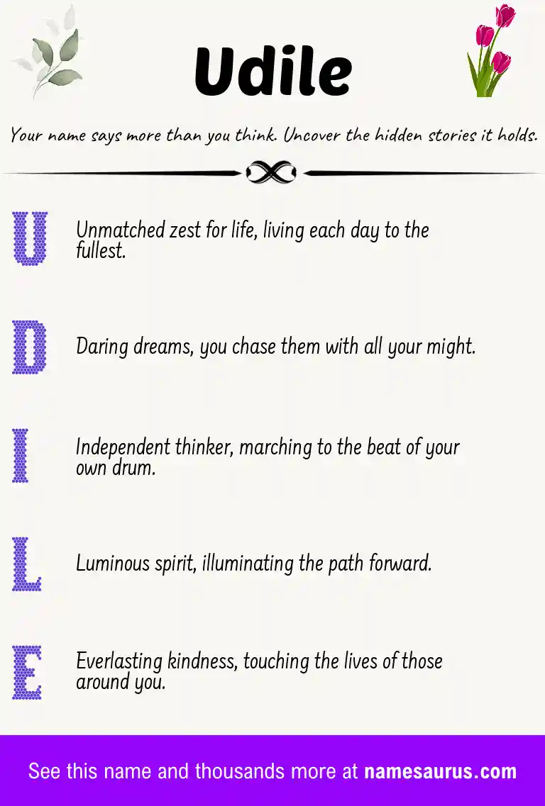 Acrostic poem about Udile.