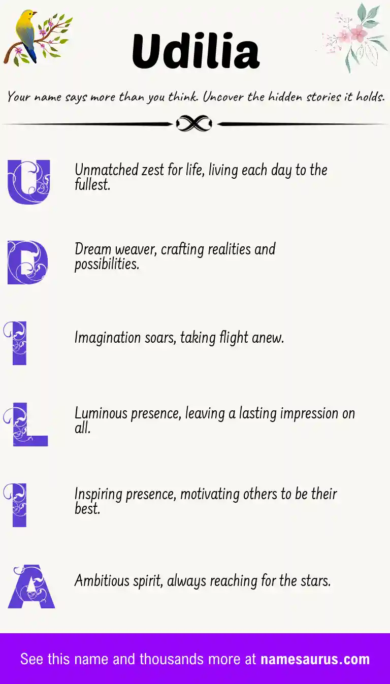 Acrostic poem about Udilia.
