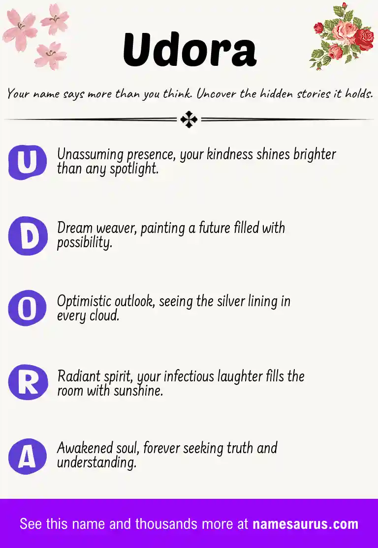 Acrostic poem about Udora.