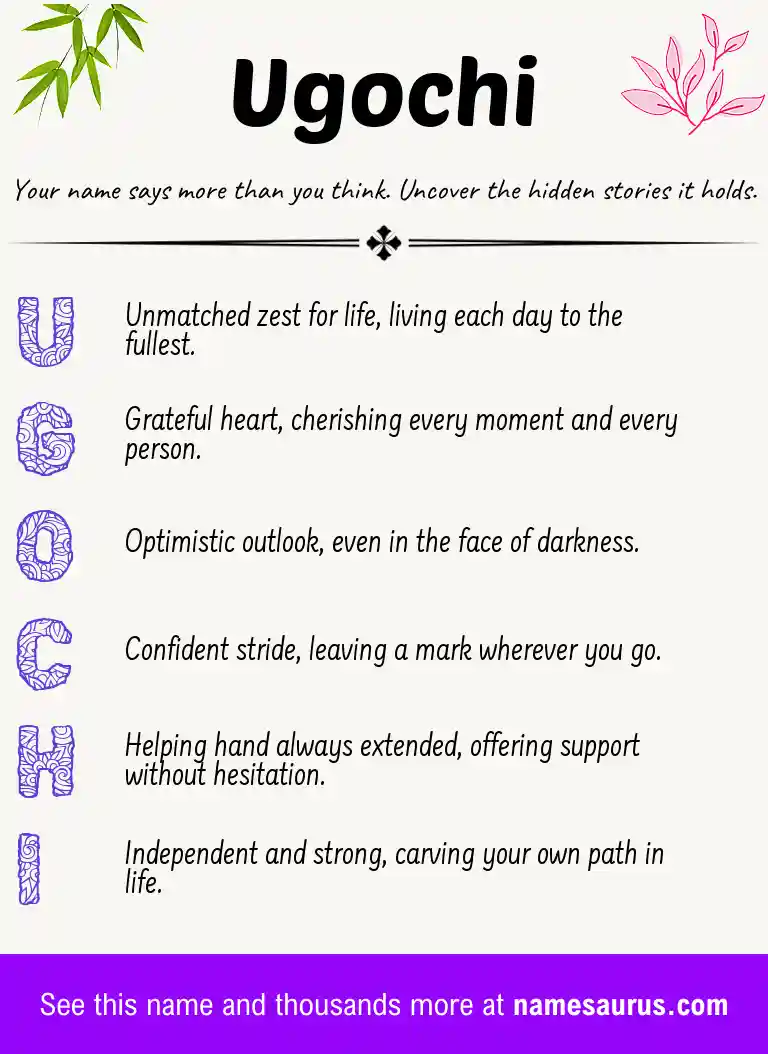 Acrostic poem about Ugochi.