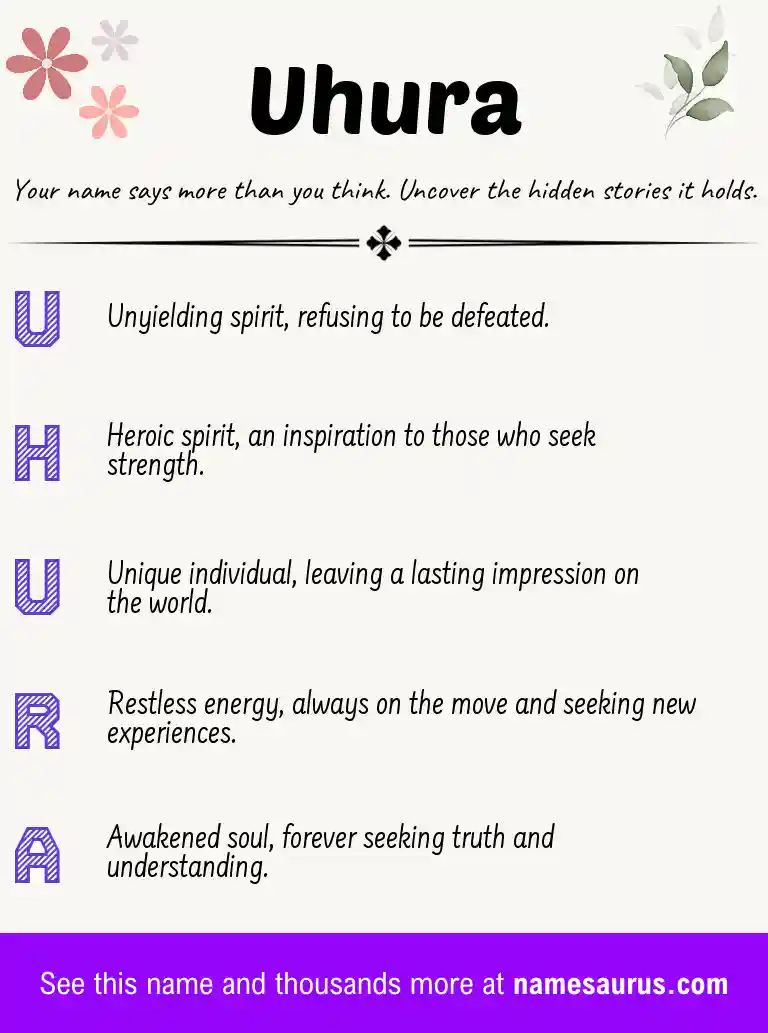 Acrostic poem about Uhura.