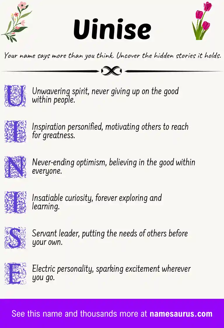 Acrostic poem about Uinise.