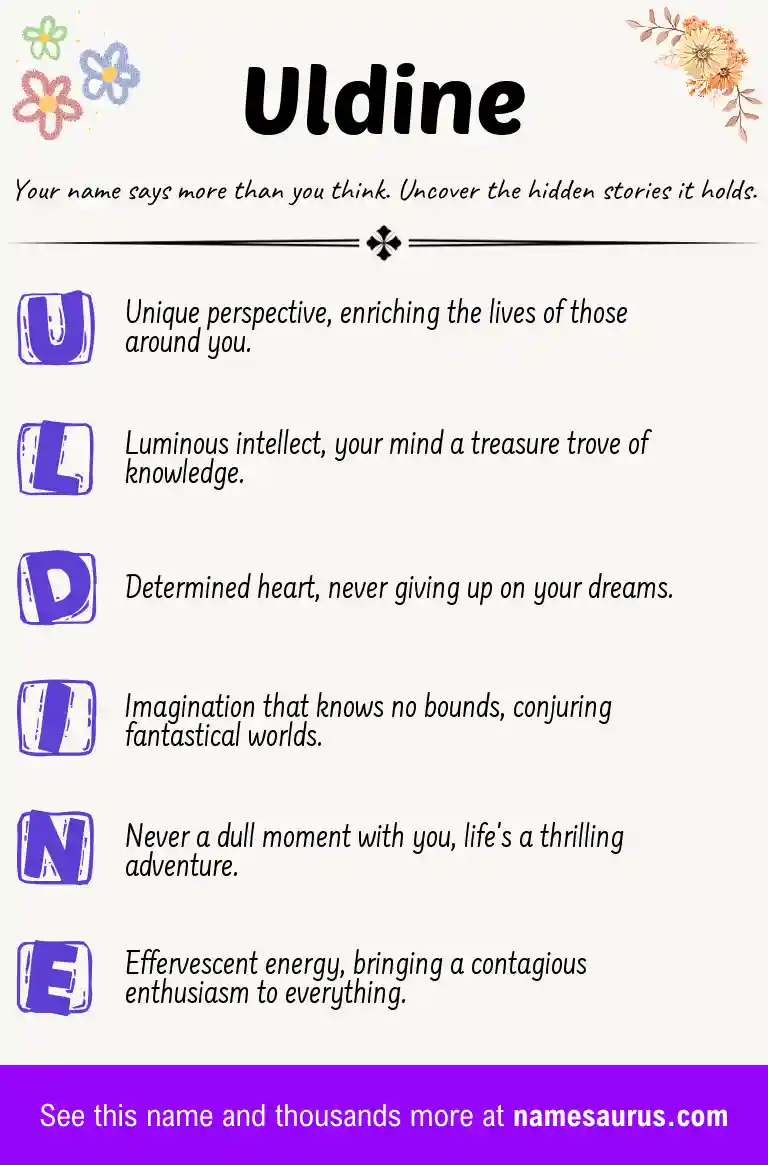 Acrostic poem about Uldine.