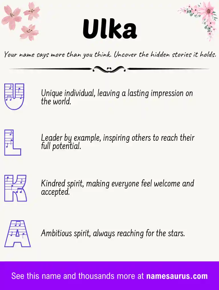 Acrostic poem about Ulka.