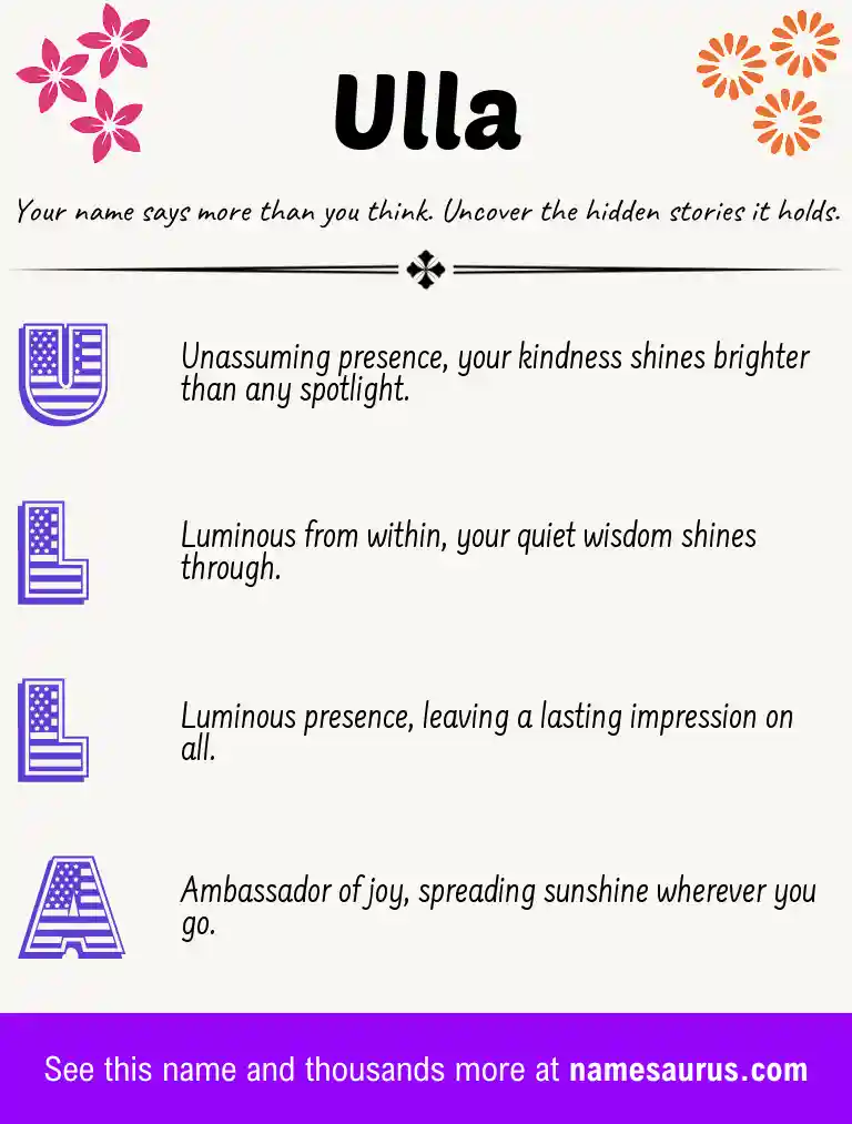 Acrostic poem about Ulla.