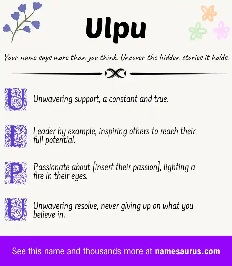 Acrostic poem about Ulpu.