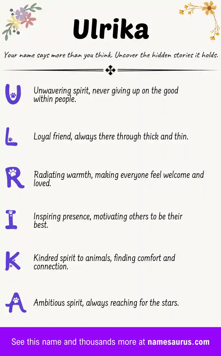 Acrostic poem about Ulrika.