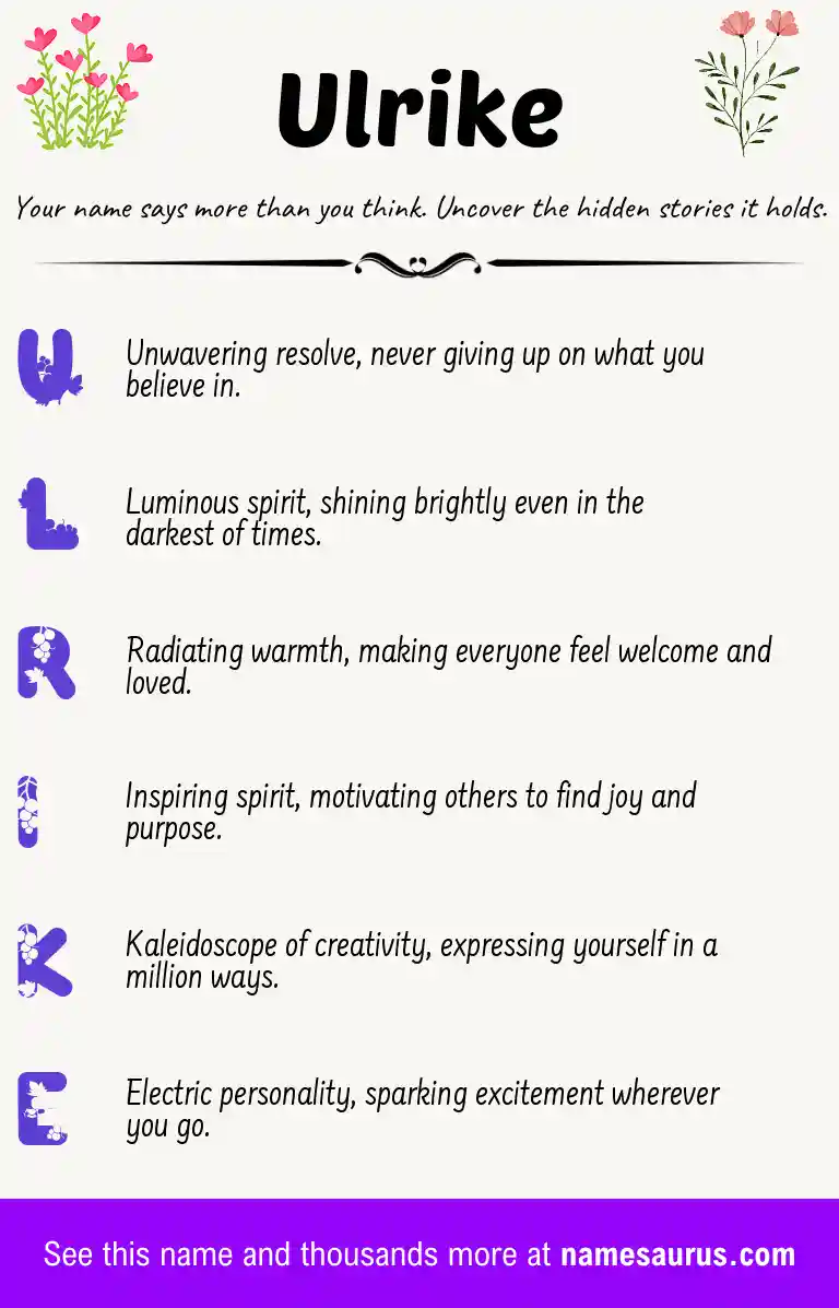 Acrostic poem about Ulrike.