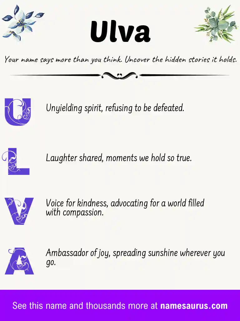Acrostic poem about Ulva.