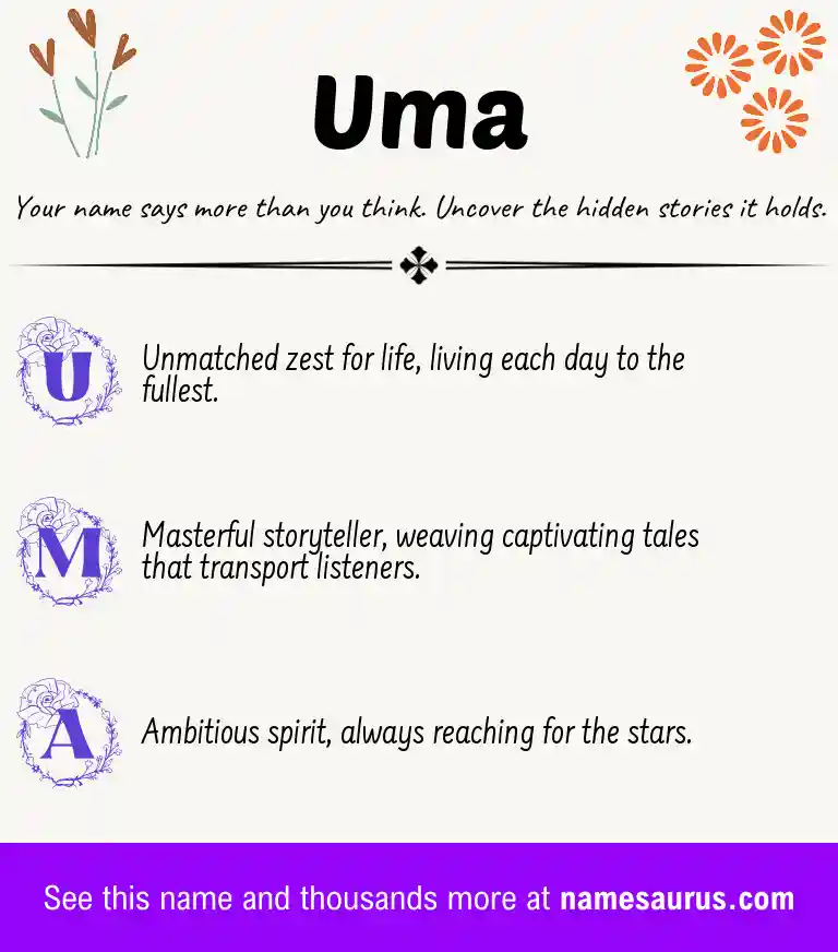 Acrostic poem about Uma.