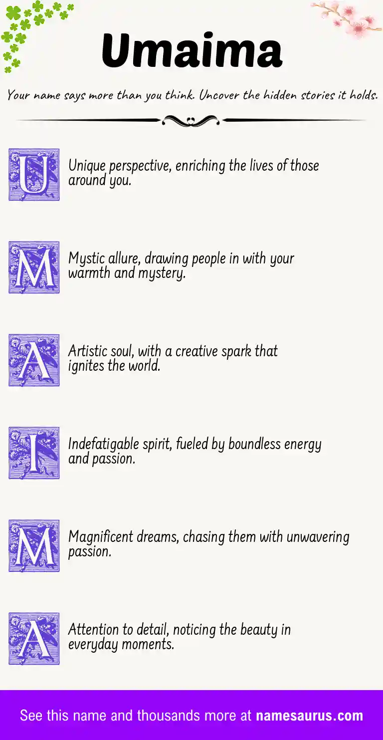 Acrostic poem about Umaima.