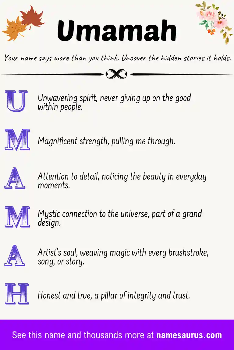 Acrostic poem about Umamah.