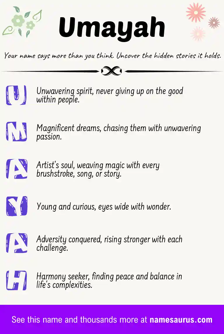 Acrostic poem about Umayah.
